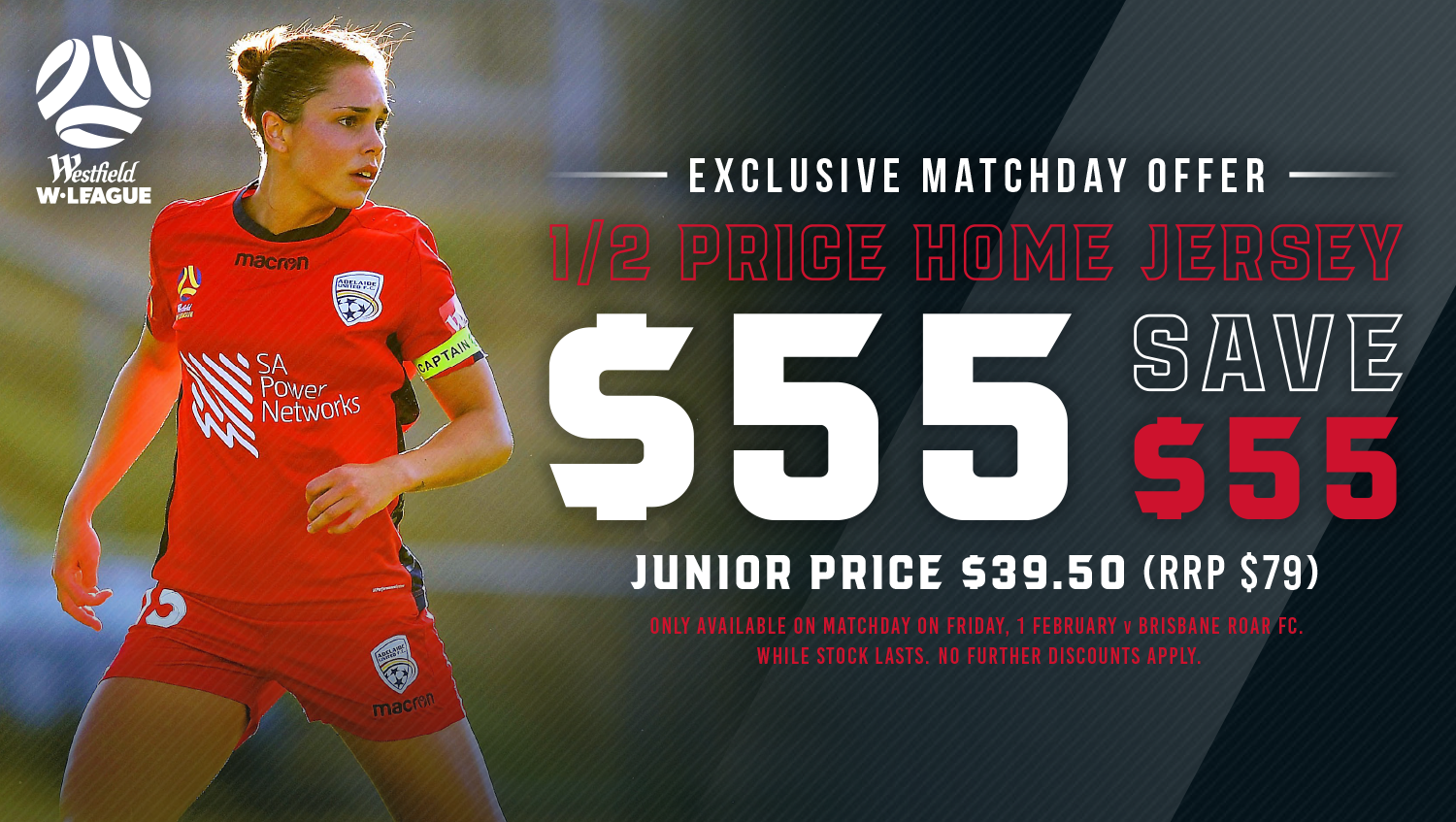 Adelaide United Women 2018/19 jerseys half price