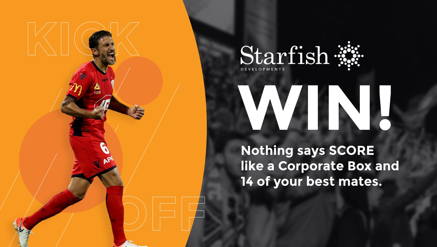 Register your detail with Starfish Developments to go in the draw to win a Corporate Box