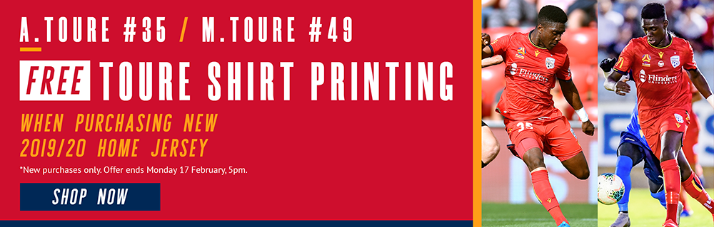 Al Hassan Toure and Mohamed Toure Adelaide United shirt printing