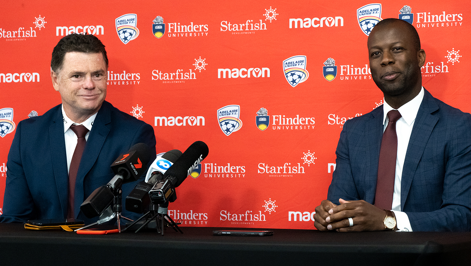 Carl Veart and Bruce Djite press conference