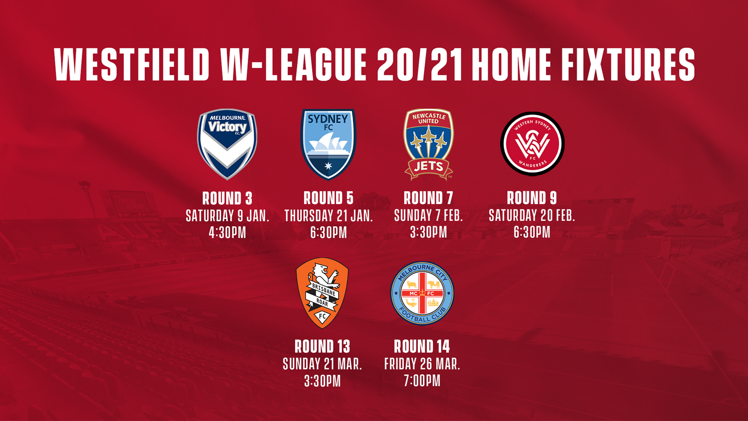 Adelaide United Women home fixtures 2020/21