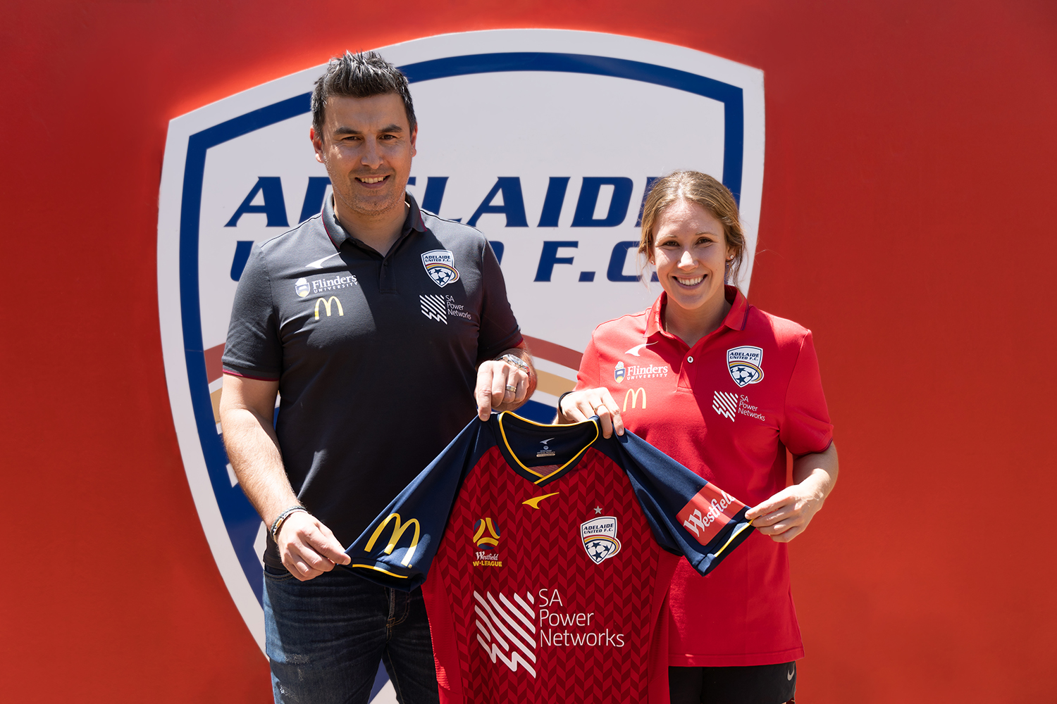 Mallory Weber and Adelaide United Director of Women's Football Ivan Karlovic 