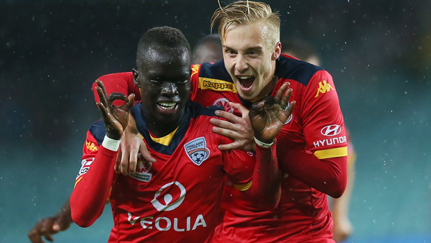 Awer Mabil has returned to his hometown of Adelaide during his mid-season break with current club FC Midtjylland.