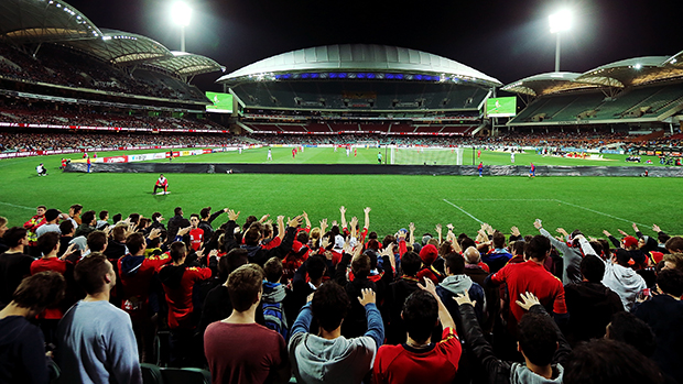 A view from the crowd when the Reds hosted  Malaga CF at the Adelaide Oval in pre-season.