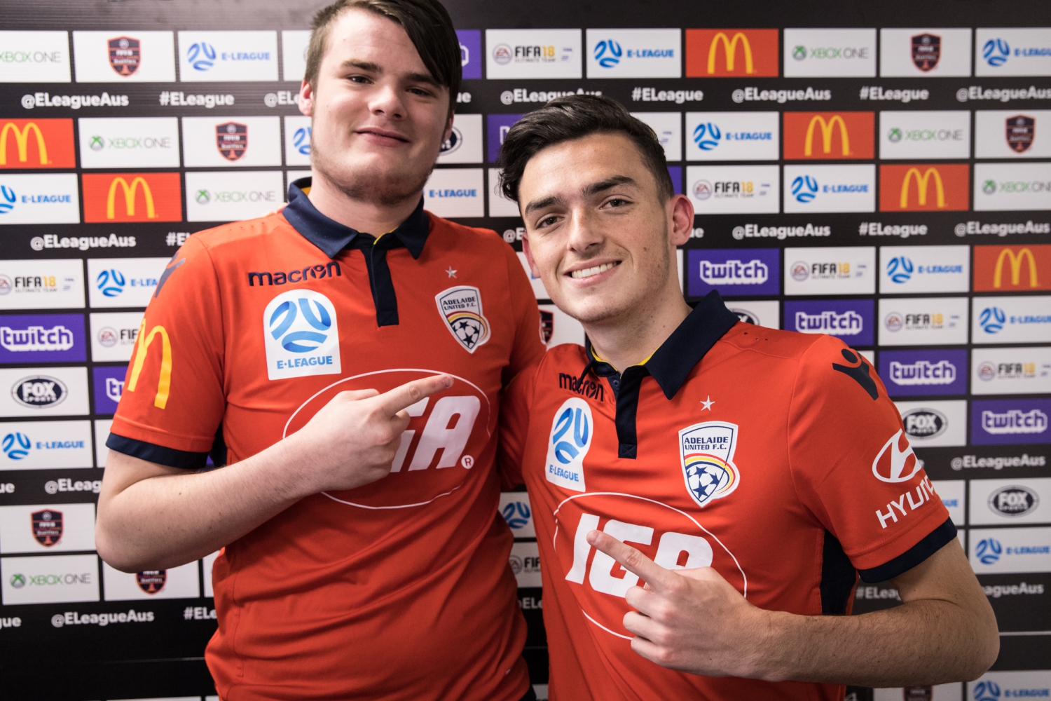 Jamie O'Doherty and Zac May-Burgess Adelaide United E-League Round 5