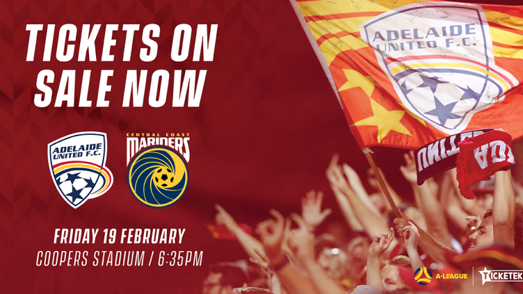 Adelaide United Tickets on sale vs CCM
