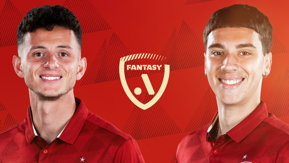 Louis D'Arrigo and Asad Kasumović representing the Adelaide United Local XI for Fantasy League.