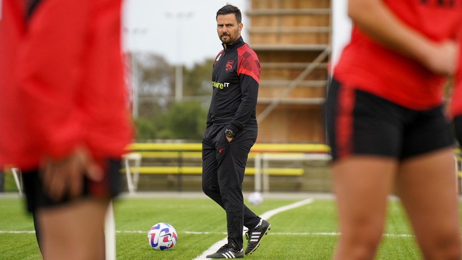 Adrian Stenta taking his side for training.