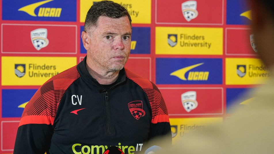 Carl Veart speaks to media at Coopers Stadium ahead of Round 4.