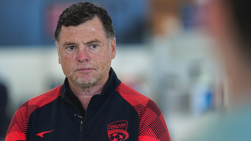 Carl Veart conducts a press conference at the Adelaide Airport.