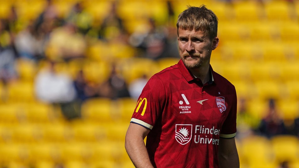 Ben Halloran playing for the Reds against Wellington Phoenix.
