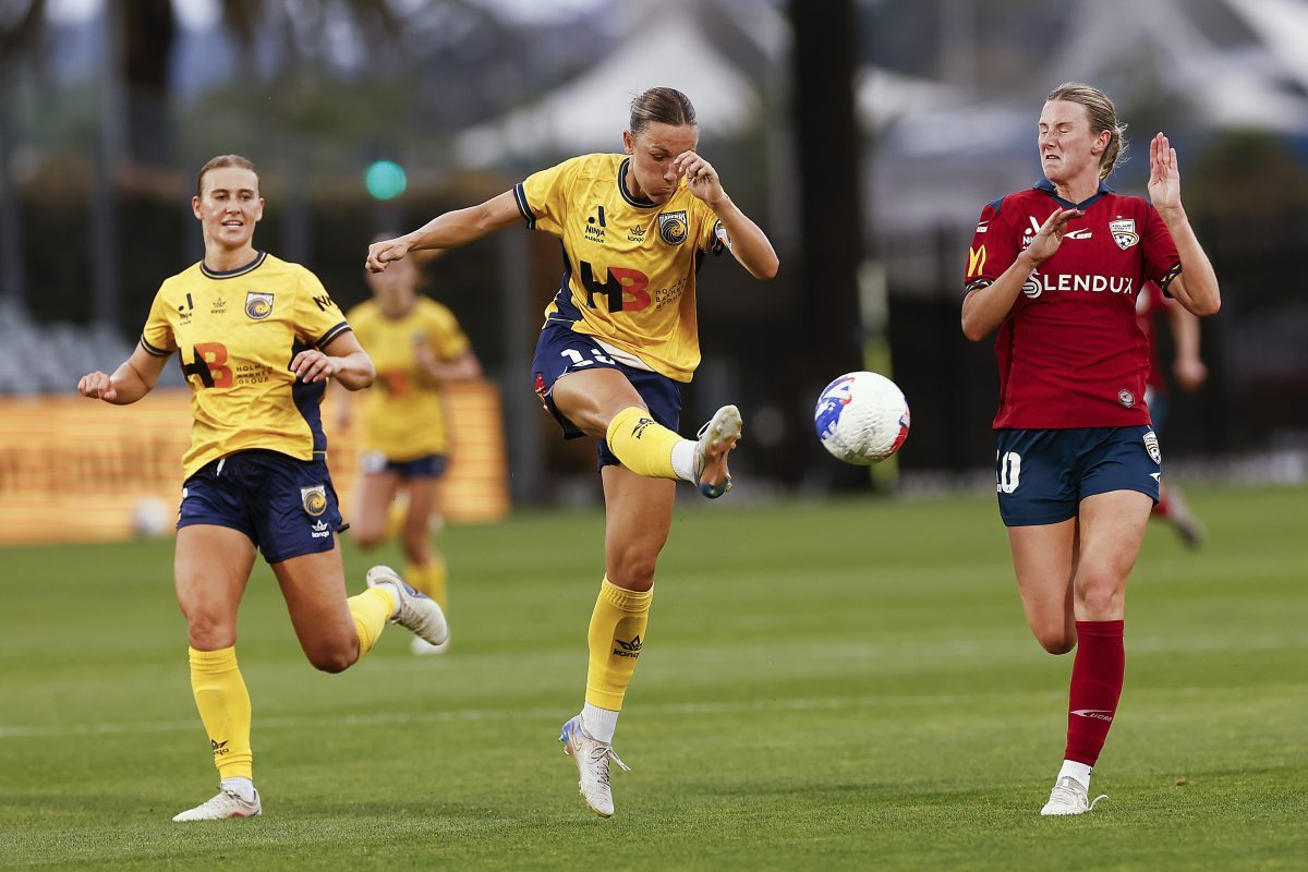 during the round three A-League Women match between Central Coast Mariners and Adelaide United at Polytec Stadium.